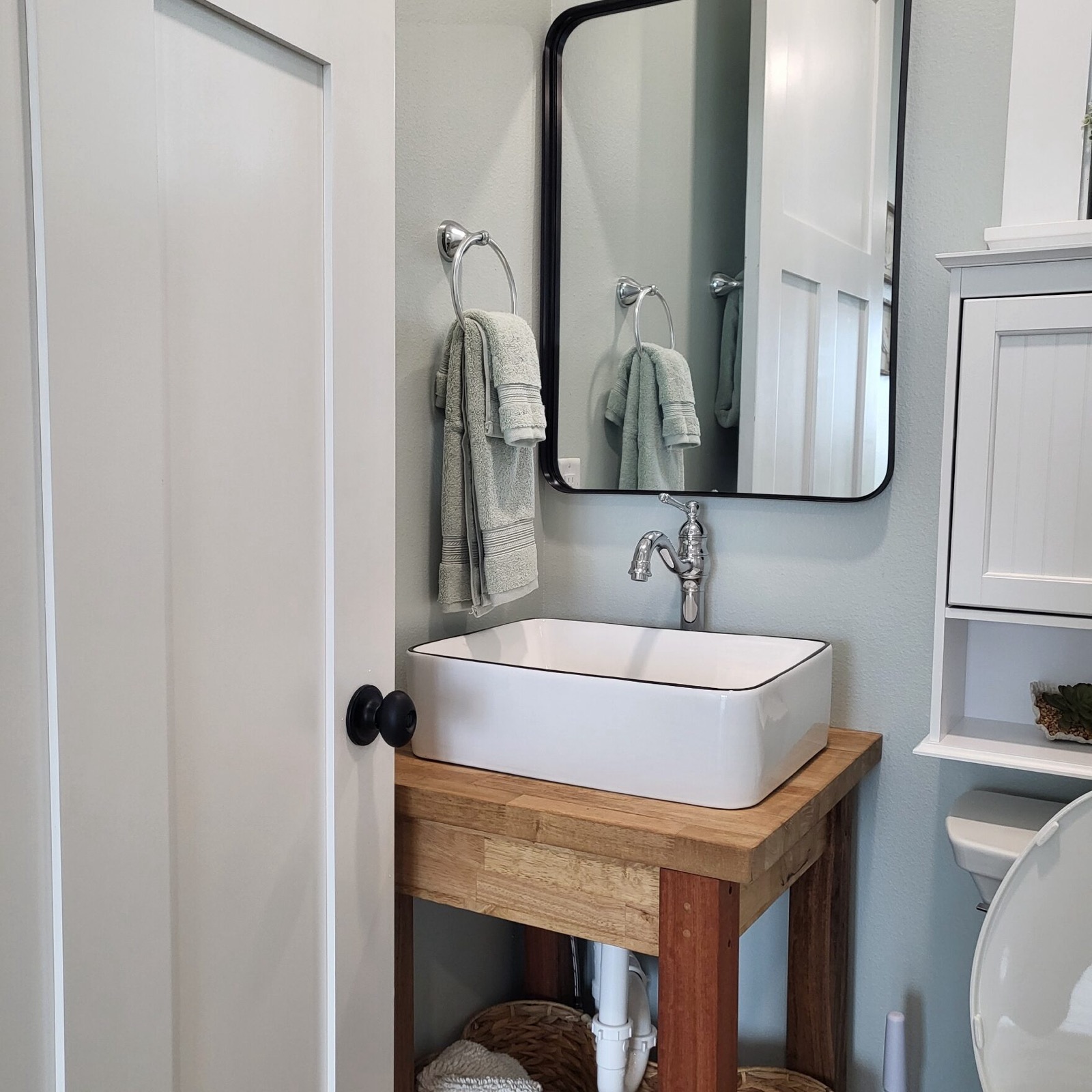 Bathroom vanity inside Unit 2